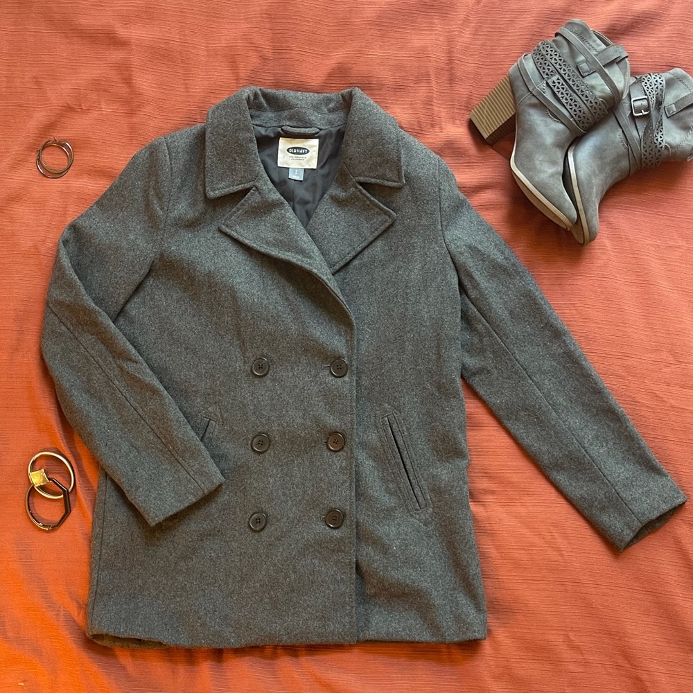 Old Navy Gray Pea Coat